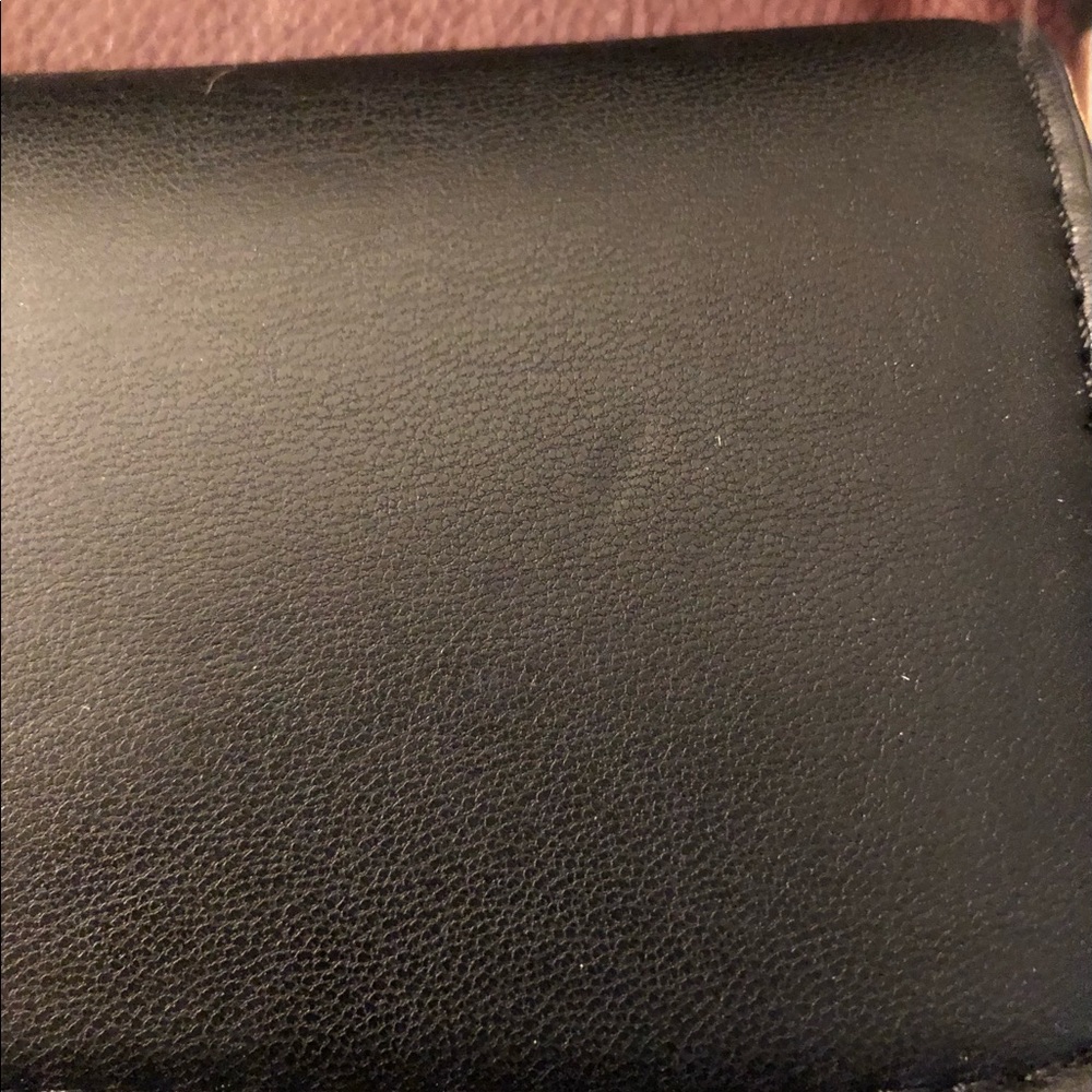 EN Expressions NYC Black Vegan Leather Handbag With Ruffle Handle - Picture 2 of 13